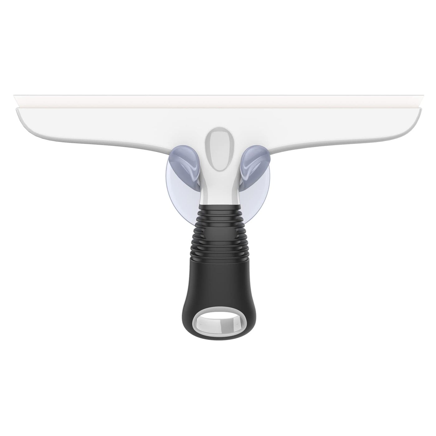 Mr Siga MR.SIGA Multi-Purpose Silicon Squeegee for Window, Glass, Shower Door, Car Windshield, Heavy Duty Window Scrubber, Includes Suction Hook, 10 inch, White & Black, 1 Pack