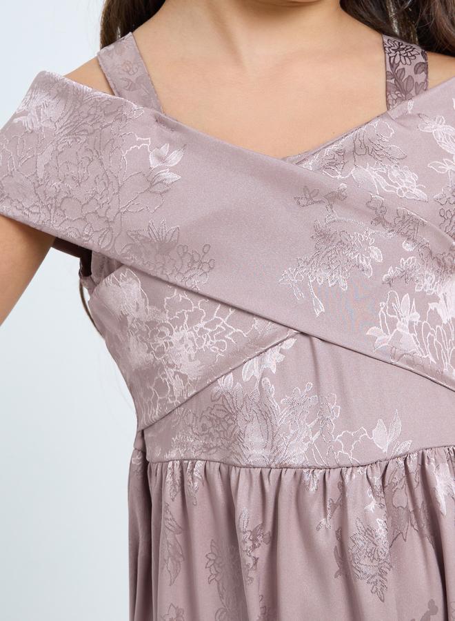 Styli Girls Lilac Cross Over Shoulder Dress - Image 4