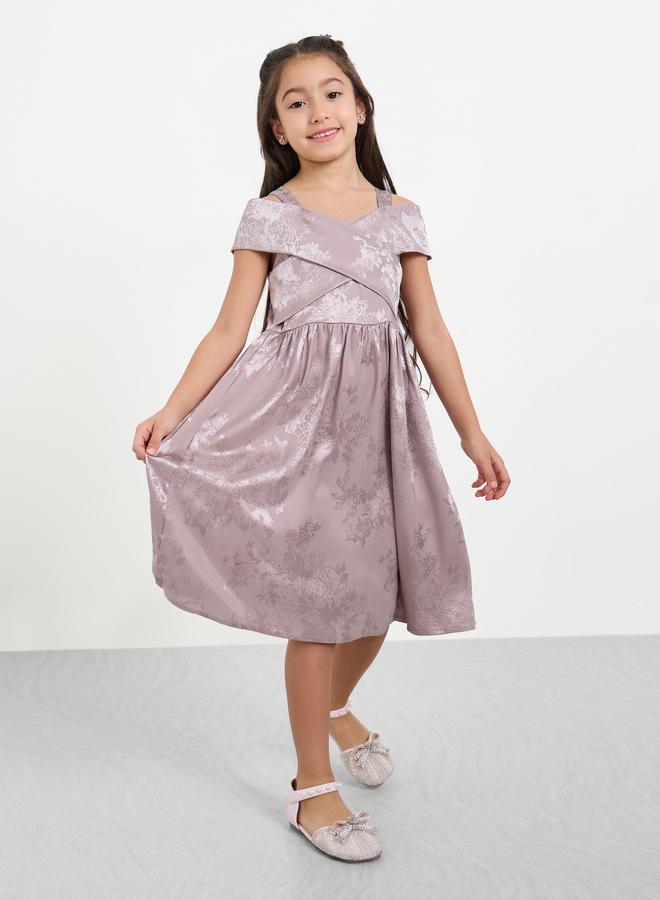 Styli Girls Lilac Cross Over Shoulder Dress - Image 2