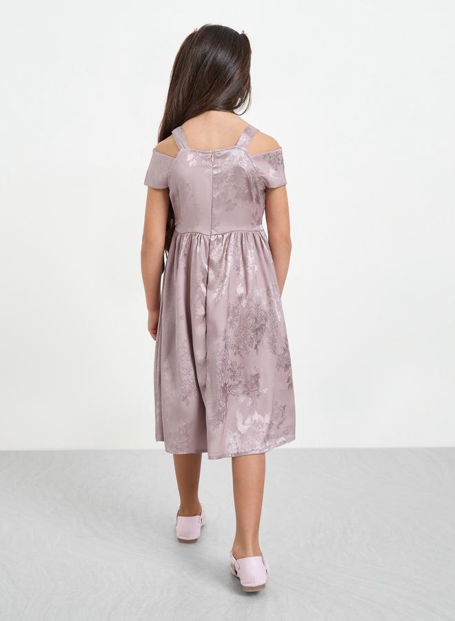 Styli Girls Lilac Cross Over Shoulder Dress - Image 5