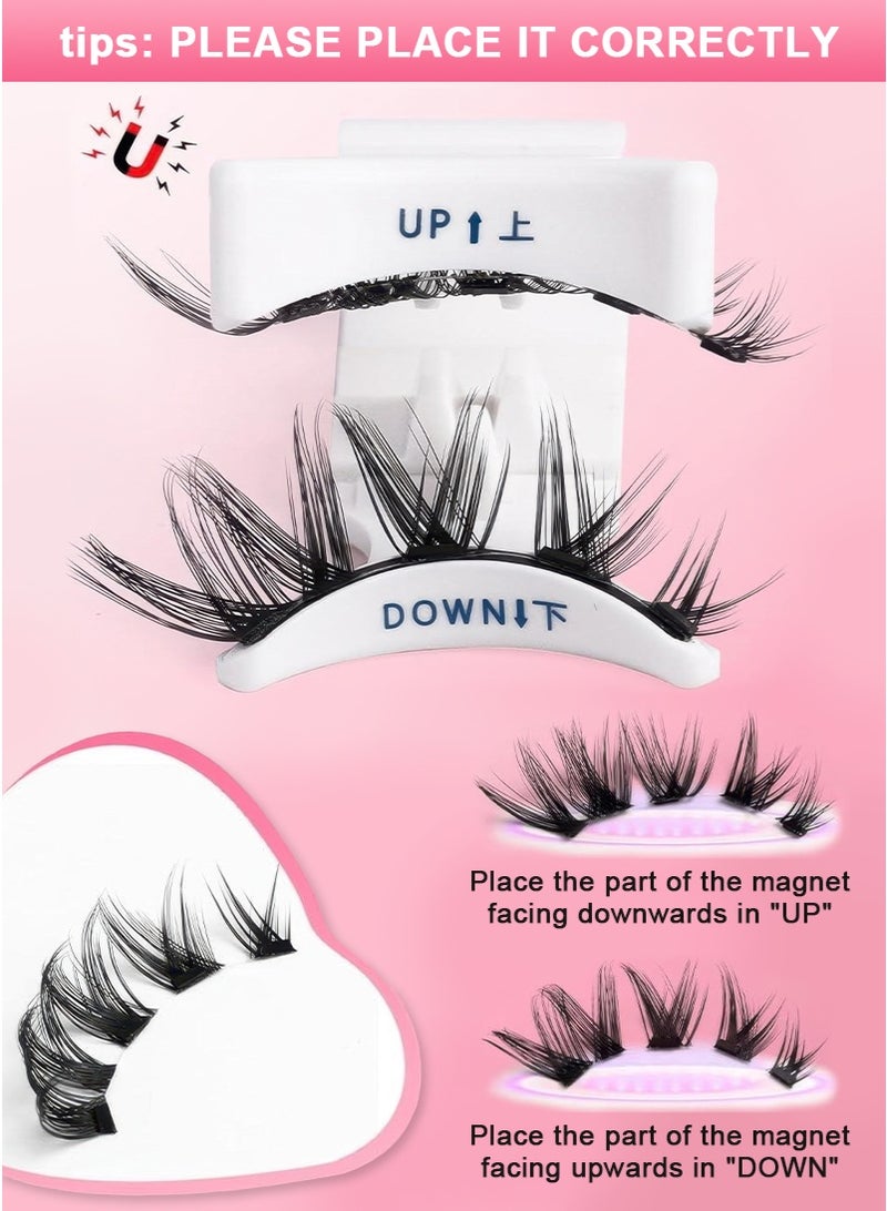 ميرتينج رموش مغناطيسية كاملة العينين قابلة لإعادة الاستخدام مع أداة تطبيق لا تحتاج إلى غراء مظهر طبيعي مجموعة رموش سهلة الارتداء والإزالة CT04-8 - Image 3