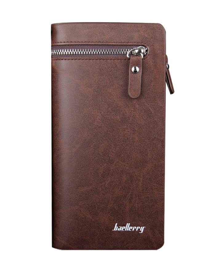 baellerry Mens Wallet Multi Card Holder, Handmade Retro Design, 2 Zipper Pockets & Multiple Slots, Large Capacity Leather Wallet  - Image 1