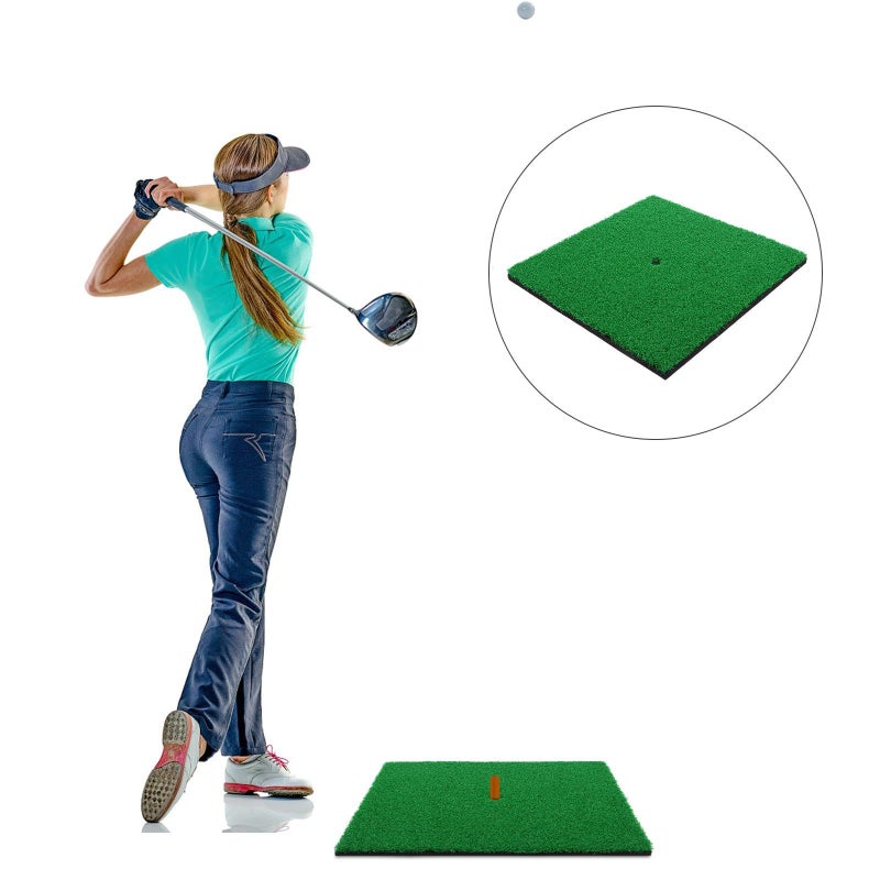 Alasum Golf Hitting Mat 30x30cm Portable Practice Turf for Indoor Swing Training - Image 5