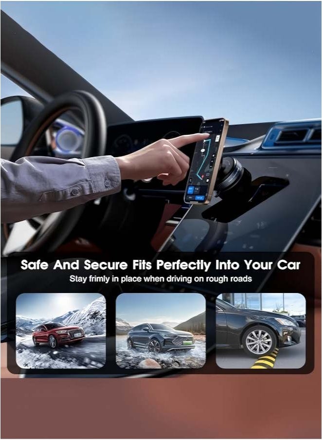 SahlTech 360° Rotation Magnetic Car Phone Mount with Vacuum Suction – Universal Holder, Charging Support, Easy Installation - Image 5