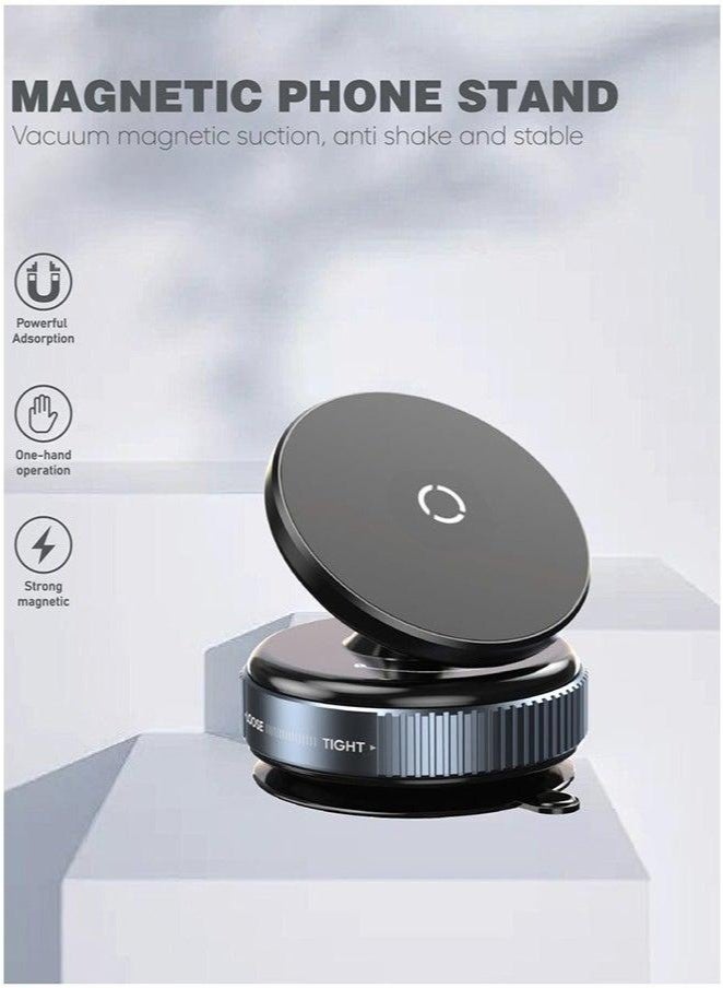 SahlTech 360° Rotation Magnetic Car Phone Mount with Vacuum Suction – Universal Holder, Charging Support, Easy Installation - Image 2