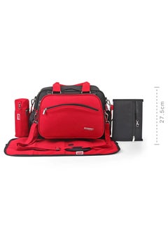 babyhug Babyhug Duet Diaper Bag, Two Small Handles, Adjustable Shoulder Strap, Zippered Closure, 0 Months+ - Red  - Image 1