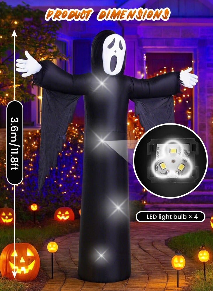 GGEROU زينة خارجية عملاقة قابلة للنفخ لشبح الهالوين 3.6م - Image 2