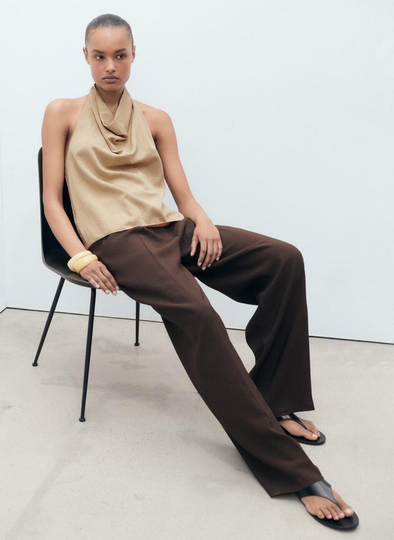 MANGO Lyocell Top With Draped Neck  - Image 3