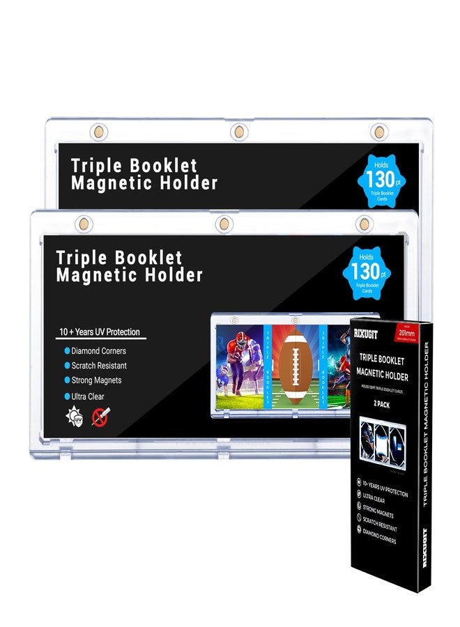 RIXUGIT 2-Pack Triple Booklet Magnetic Card-Holder - 201mm Booklet Card Holder, Inner Dimension: 8.07"x3.58"x0.15", Triple Magnet High Definition, UV Protection, Triple Booklet Card, Collection Display Frame - Image 1