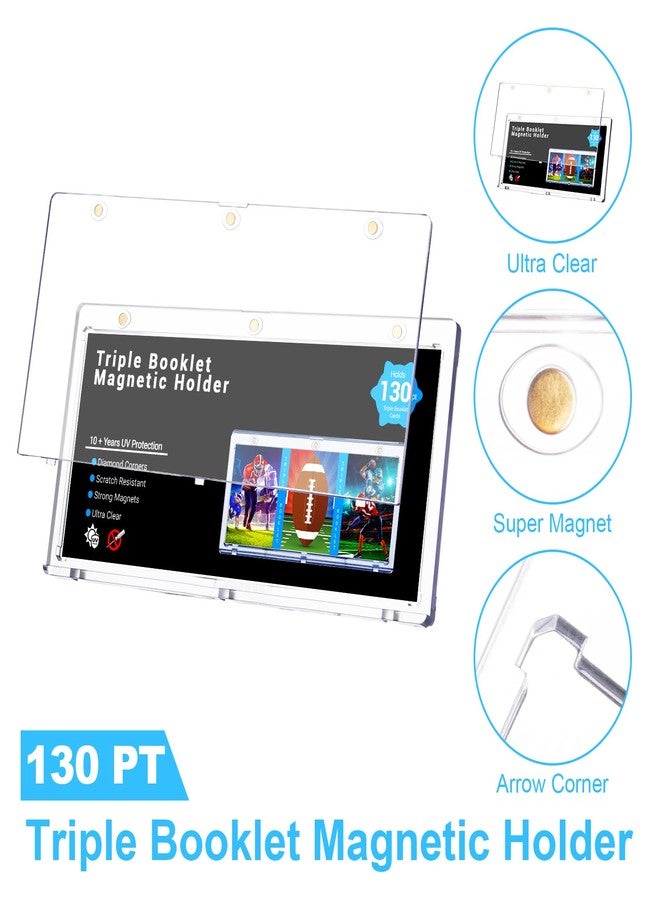 RIXUGIT 2-Pack Triple Booklet Magnetic Card-Holder - 201mm Booklet Card Holder, Inner Dimension: 8.07"x3.58"x0.15", Triple Magnet High Definition, UV Protection, Triple Booklet Card, Collection Display Frame - Image 3