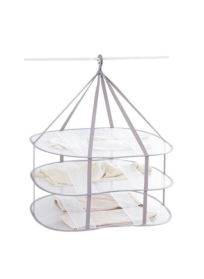 Looca 3-Tier Folded Mesh Clothes Hanging Dryer Sweater Drying Rack 30.3" L 24.5" W30.7 H - Image 1