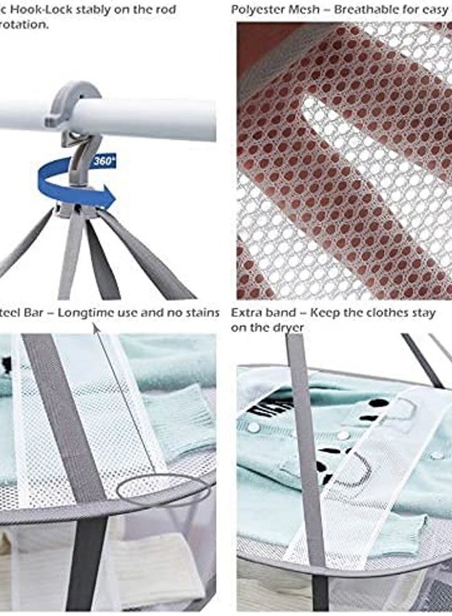 Looca 3-Tier Folded Mesh Clothes Hanging Dryer Sweater Drying Rack 30.3" L 24.5" W30.7 H - Image 5