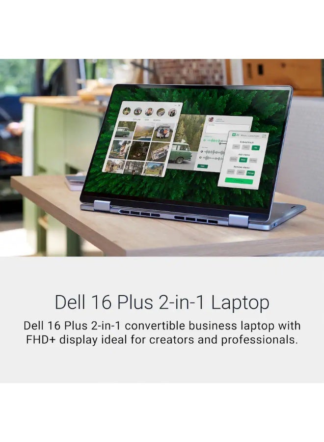 DELL 16 Plus Copilot+ PC Touchscreen Laptop, Intel Core Ultra 7 256V, 16" 2K LED Touchscreen, 16GB, 1TB, Intel Arc, Windows 11 Home, English Ice Blue - Image 2