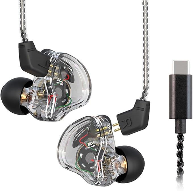 Dioche Melody Monitor Headphones B Transparent Black Type C HiFi Stereo Noise Cancelling - Image 1
