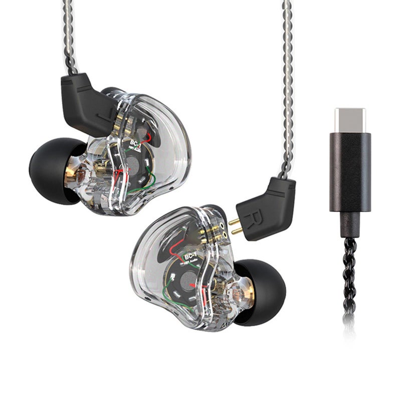 Dioche Melody Monitor Headphones B Transparent Black Type C HiFi Stereo Noise Cancelling - Image 2