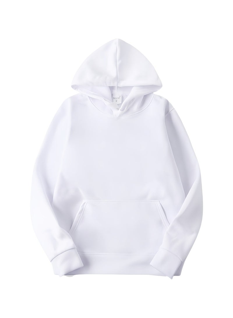KUYING New Pullover Hoodie Sports Solid Color Casual Sweatshirt 