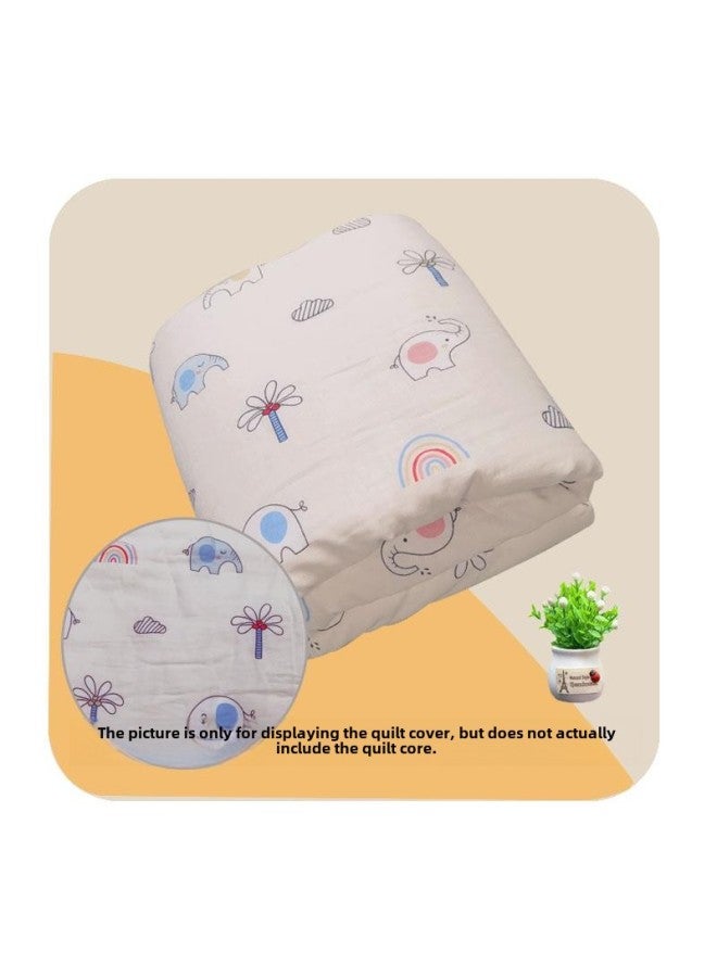 # Infant Quilt Cover Children's Cartoon Cotton Quilt Cover Newborn Baby Bag Quilt Cover Children Quilt Cover Cotton Wadding Liner-Color:Beige Elephant (cloud-like Cotton Gauze Quilt Cover)-Specifications:60x140cm - Image 1