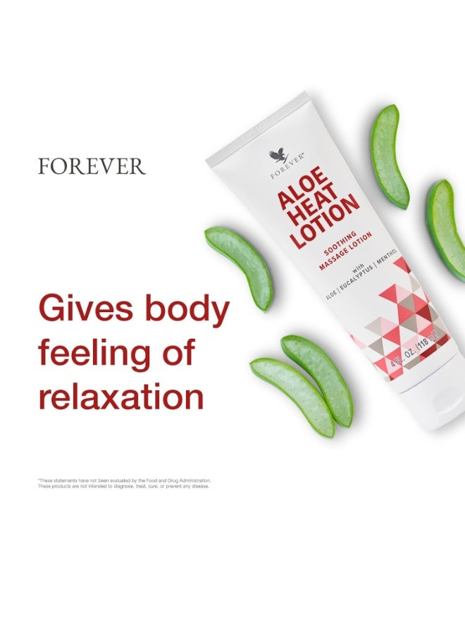 Forever Living - Aloe Heat Lotion with Menthol and Eucalyptus Fragrance, Comfort and Skin Nourishment, Vegan-Friendly Formula, 4 fl oz - Image 1