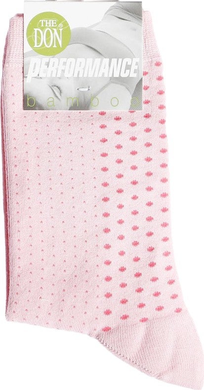 The Don Polka Dot Bamboo Women's Socks Pink - Image 2