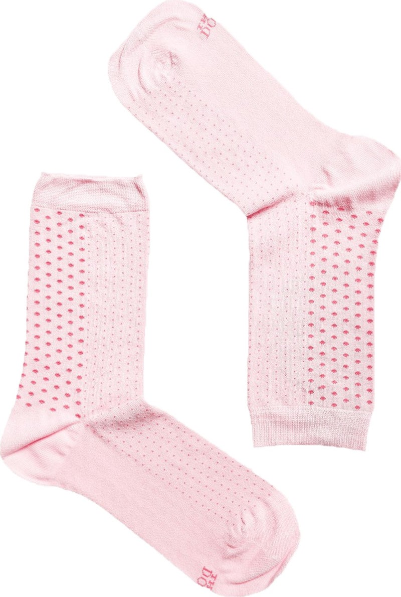 The Don Polka Dot Bamboo Women's Socks Pink - Image 1