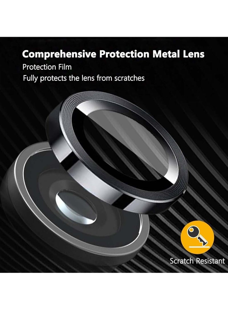 Wtech Samsung Galaxy A06 4G 2024 Premium Alloy Ring Camera Lens Tempered Glass Protector Shield - Clear/Black - Image 2