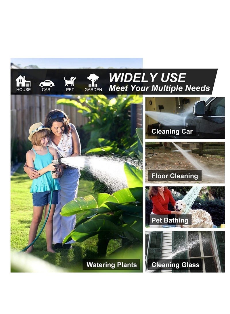 SYOSI فوهة خرطوم الحديقة، بندقية رش معدنية ثقيلة 9 أنماط: راذاذ ماء مقاوم للانزلاق للحديقة، والحيوانات الأليفة، وغسل السيارات. فوهة خرطوم حديقة متعددة الاستخدامات للتنظيف والري - Image 4