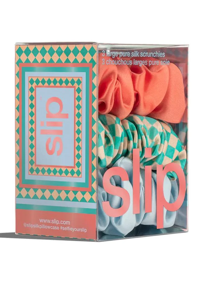سليب Large Scrunchies  - Sea Mist - set of 3