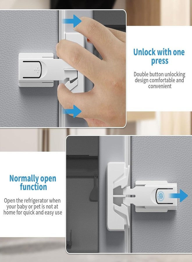 TGOPIT أقفال أمان أثاث الأطفال من TGOPIT - عبوة من قفل ثلاجة أبيض واحد، أقفال أمان للأطفال للأدراج والخزائن والثلاجة وخزانة الملابس، منتج لحماية الأطفال، أقفال أمان قوية ولاصقة. - Image 3