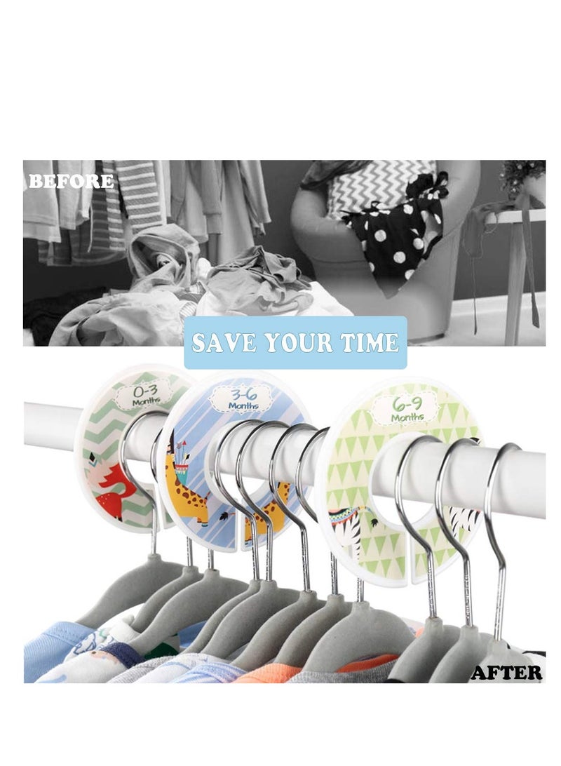 SYOSI Baby Closet Size Dividers, 12 PACK Baby Cloth Organizers Baby Clothes, for 0-24 Months & All Age, Nursery Decor, Baby Clothes Organizers, Fit All Standard 1.3 Inches Closet Rails  - Image 3