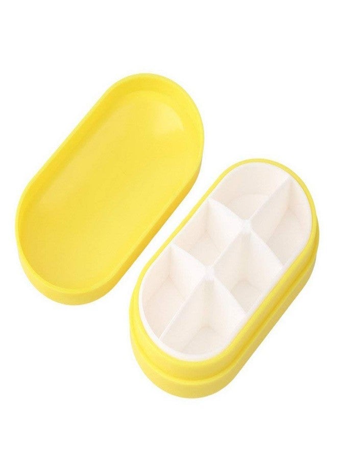 Wishbone Medicine Tablet Case 6 Parts Rectangle Shaped Portable Pill Box - Multi Color - Image 3