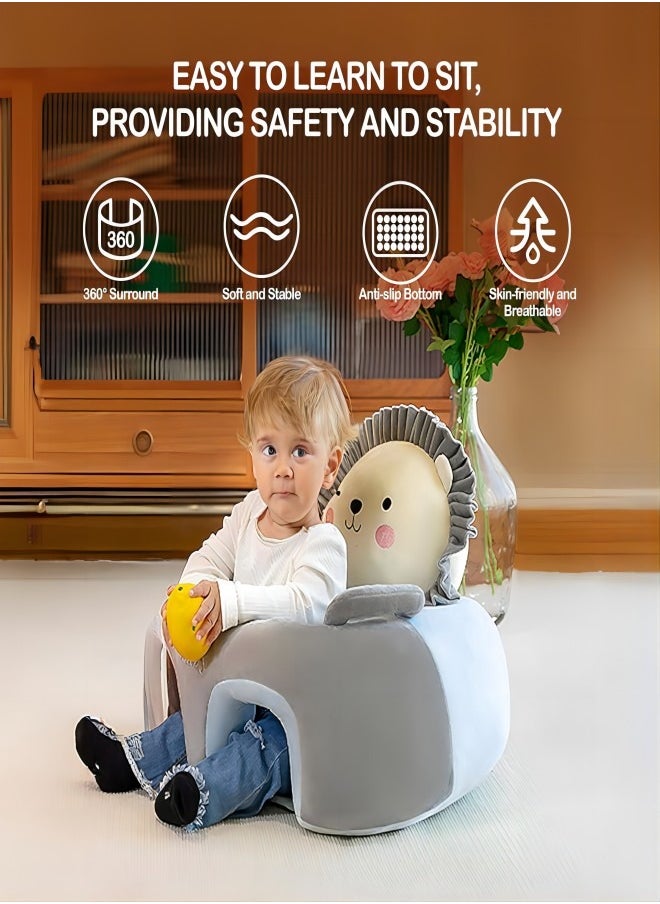 iMissiu - Baby Support Seat Sofa, Cartoon Infant Sofa Lovely Learning Sitting Chairs, Baby Sit Up Chair, Back Head Protector Baby Bouncer, Infants Floor Seats - Image 1