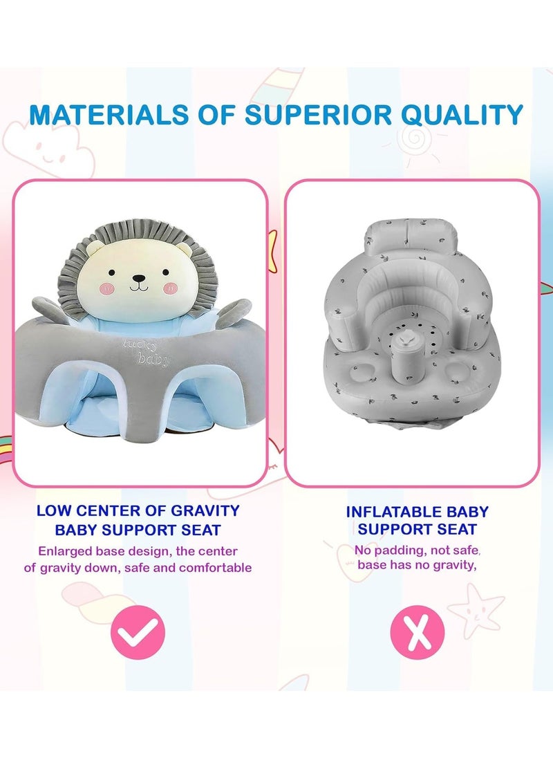 iMissiu - Baby Support Seat Sofa, Cartoon Infant Sofa Lovely Learning Sitting Chairs, Baby Sit Up Chair, Back Head Protector Baby Bouncer, Infants Floor Seats - Image 1