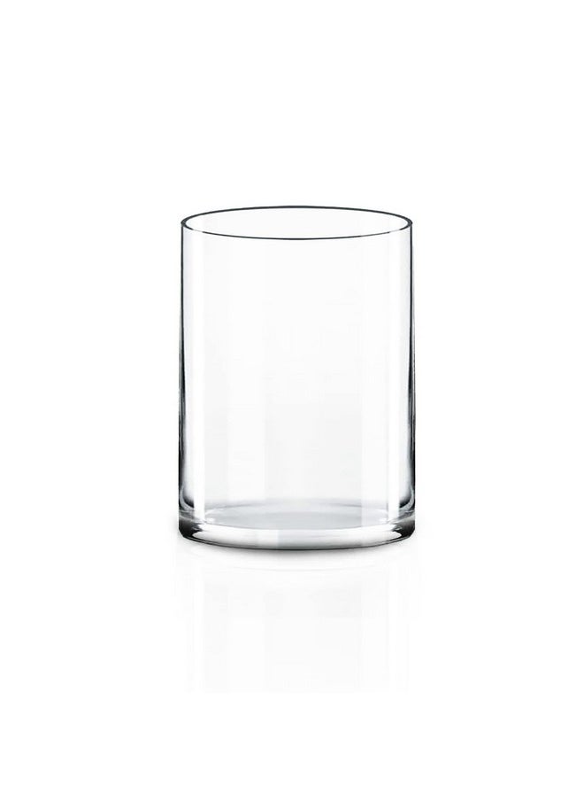 CYS EXCEL Cylinder Clear Glass Vase (H:8" D:6") | Multiple Size Choices Glass Flower Vase Centerpieces | Hurricane Floating Candle Holder Vase  - Image 1