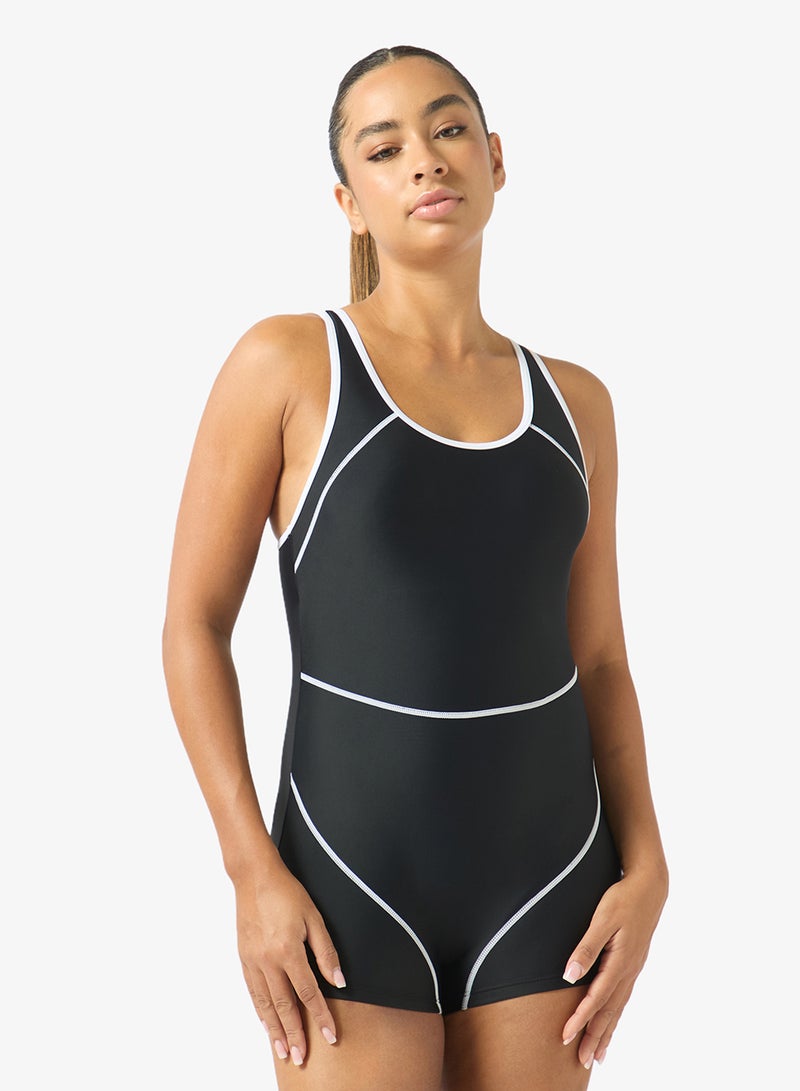 FRWD Contrast Trim Detail Scoop Neck Swimsuit - Image 4