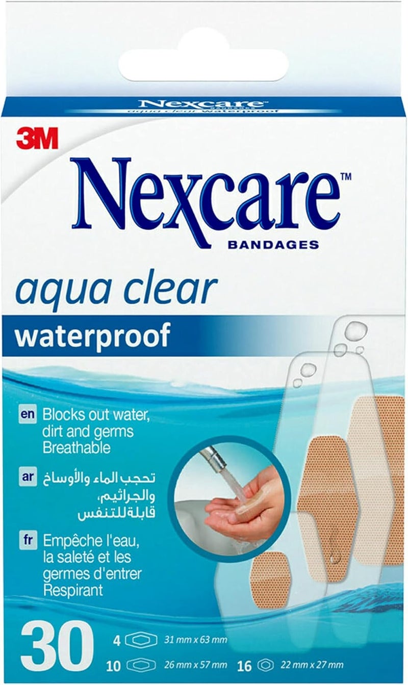 Nexcare لصقات نيكسيكير أكوا كلير المقاومة للماء - 30 عبوة - Image 1