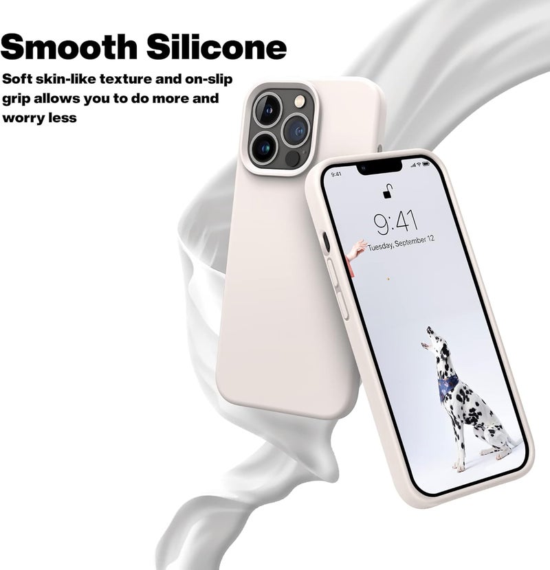اوتوفلاي حافظة لـ iPhone 13 Pro Max [متوافقة مع MagSafe] حافظة هاتف سيليكون مقاوم للصدمات رفيعة ونحيفة كاملة الجسم لـ iPhone 13 Pro Max 6.7 بوصة (حجر) | متوافقة مع MagSafe - Image 2