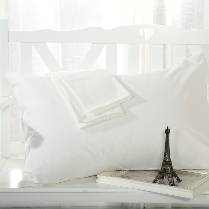 Cotton Pillowcase Simple Solid Color Single White