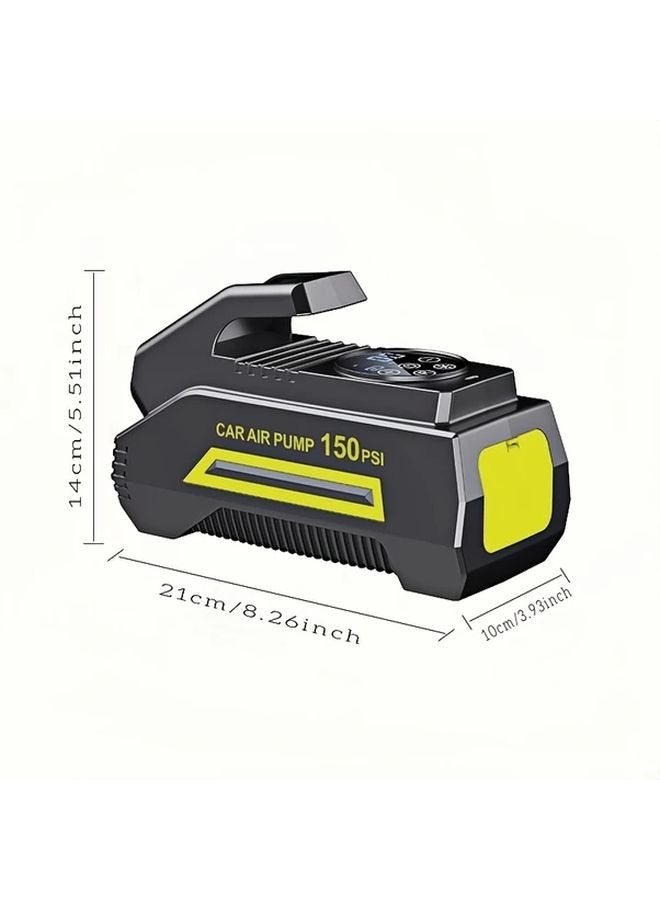 Red Portable Air Compressor Car Tire Inflator 150 PSI Auto Stop Jump Starter LED Light - Image 4