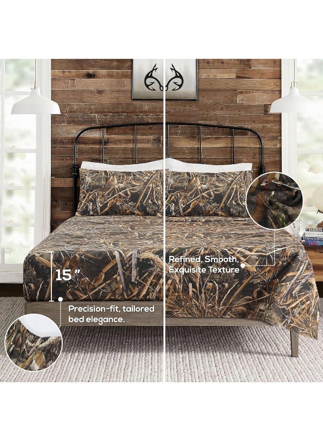 Realtree Max-5 Camouflage Bed Sheets - 3 Piece Camo Bedding Twin - Premium Polycotton Super Soft Hunting Sheet Set - Machine Washable Outdoor Bedding Set (Twin Size) - Image 2