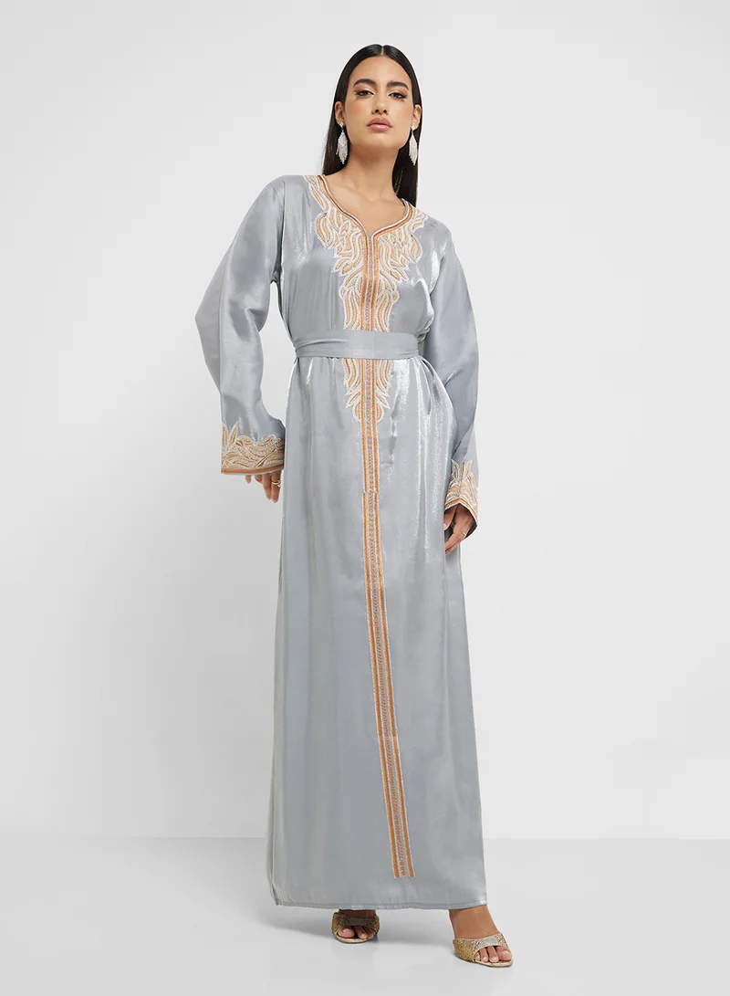 hayas closet Embroidered Maxi Dress
