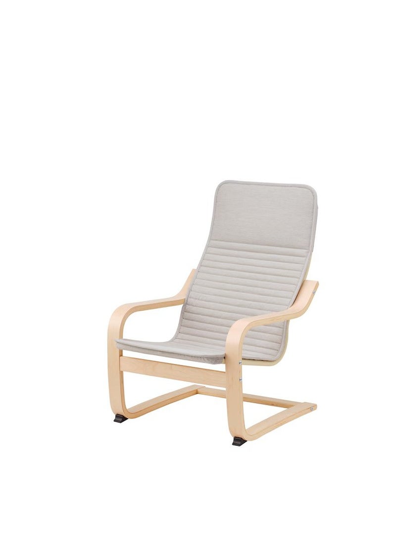 POANG POÄNG Children's armchair, birch veneer/Knisa light beige