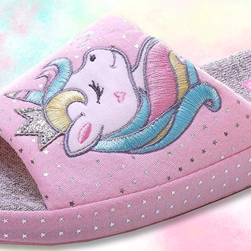 Anddyam Kids Family Unicorn Slippers Household Anti-Slip Indoor Home Slippers for Girls and Boys (1.5-3 Little Kid) - Image 4