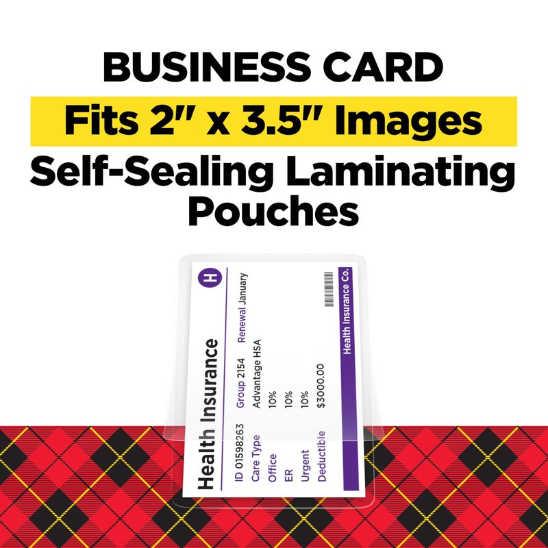 Scotch Self-Sealing Laminating Pouches, 2 in x 3.5 in Business Card Size, Great for Gift Tags, 25-Pack - Image 2