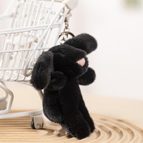 Zitokin Cute Bunny Plush Keychain, Mini Rabbit Bag Charms, 3.5" Inch Purse Charms for Handbag Backpack Pendant Gift for Women (Black) - Image 5