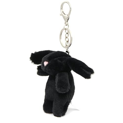 Zitokin Cute Bunny Plush Keychain, Mini Rabbit Bag Charms, 3.5" Inch Purse Charms for Handbag Backpack Pendant Gift for Women (Black) - Image 3