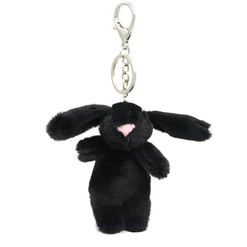 Zitokin Cute Bunny Plush Keychain, Mini Rabbit Bag Charms, 3.5" Inch Purse Charms for Handbag Backpack Pendant Gift for Women (Black) - Image 2