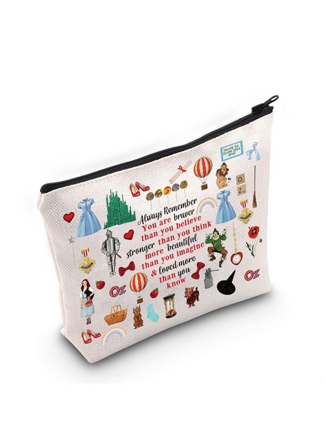 LEVLO Wizard Dorothy Cosmetic Make up Bag You Are Braver Stronger Smarter Than You Think Gift Dorothy Ruby Red Slippers Makeup Zipper Pouch Bag Dorothy Merch(Always Dorothy) - Image 1
