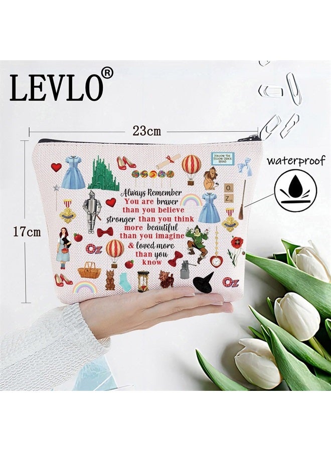 LEVLO Wizard Dorothy Cosmetic Make up Bag You Are Braver Stronger Smarter Than You Think Gift Dorothy Ruby Red Slippers Makeup Zipper Pouch Bag Dorothy Merch(Always Dorothy) - Image 2