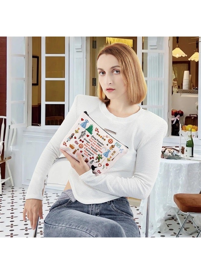 LEVLO Wizard Dorothy Cosmetic Make up Bag You Are Braver Stronger Smarter Than You Think Gift Dorothy Ruby Red Slippers Makeup Zipper Pouch Bag Dorothy Merch(Always Dorothy) - Image 4