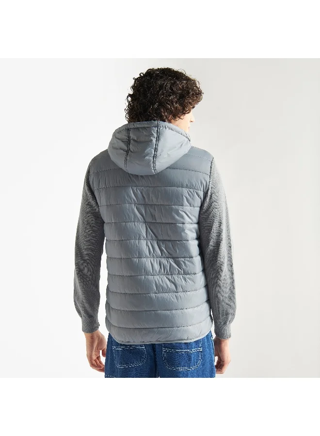 Splash FAV Hooded Zip Through Puffer Jacket with Long Sleeves and Pockets